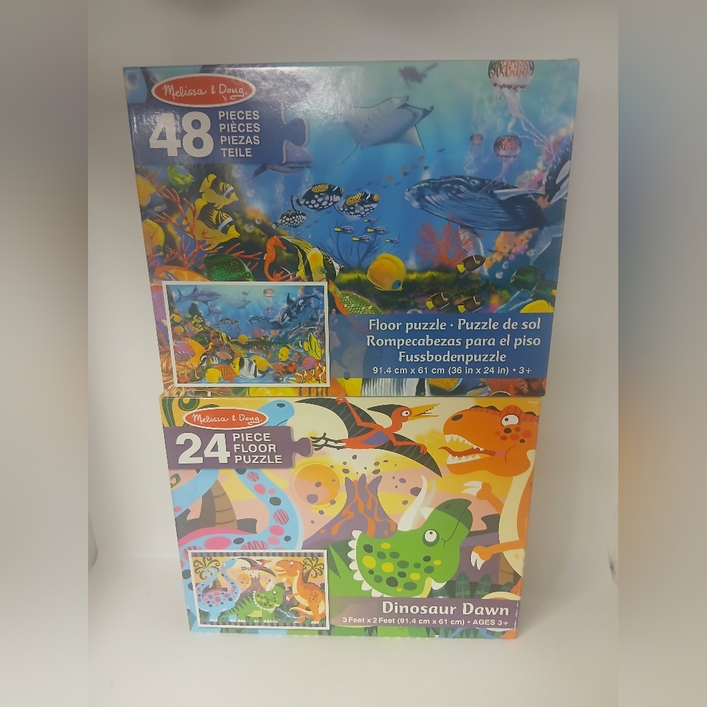 2 Melissa & Doug Puzzles 24 Piece And 48 Piece